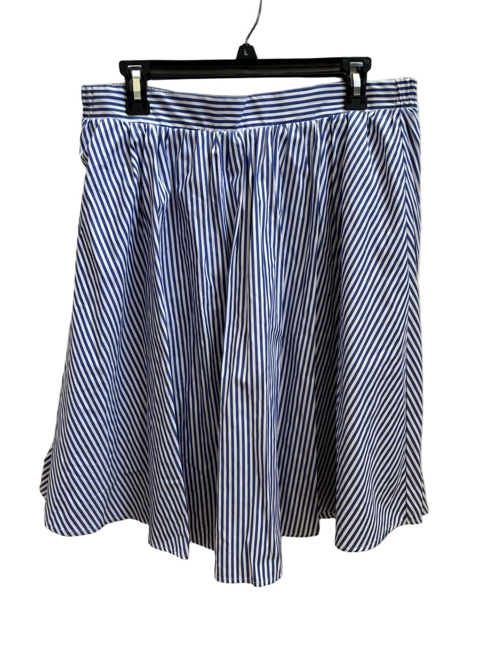 Haute Monde Blue & White Striped Lined Women’s Skirt, Size L, NWOT